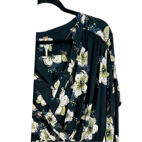 Free People Tuscan Dreams Black Floral Tunic Dress - Picture 8 of 14